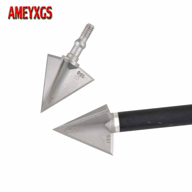 Broadheads 100 Grain 3 Blade Hunting - ステンレス鋼双頭描画ヘッド,3ブレードヘッド,狩猟,アウトドアスポーツアクセサリー,100, 125,12ユニット