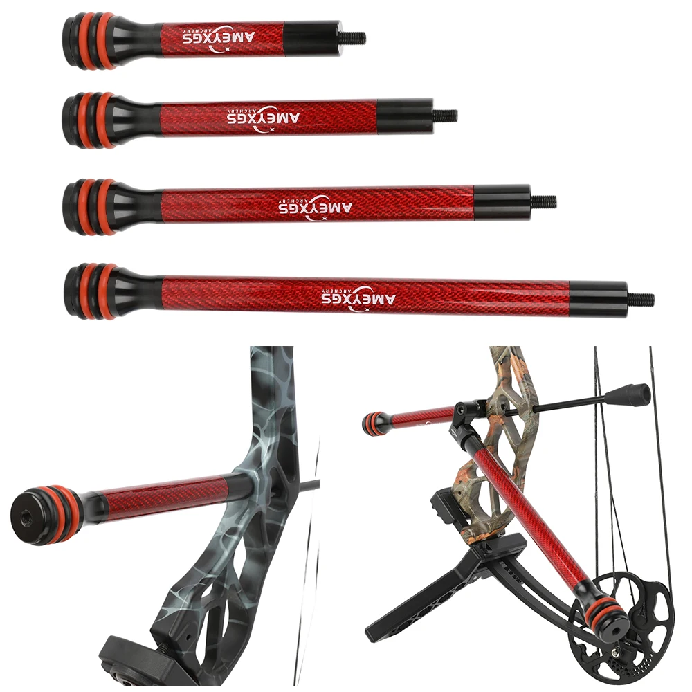 Bow Stabilizer Carbon Fiber 8 Inch - 6/8/10/12インチの弓用スタビライザー、衝撃吸収バー。カーボンファイバー製、CNC加工金属製。リカーブボウ、コンパウンドボウ、狩猟、射撃、ターゲット射撃に使用。