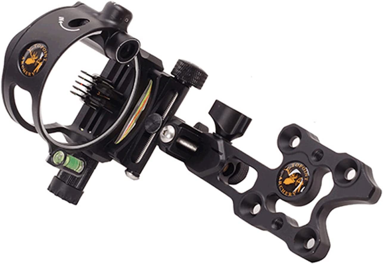 Compound Bow Sight 5 Pin Fiber Optic - 光ファイバーマイクロアジャストボウサイト、アーチェリーサイト、アーチェリーアクセサリー、ショットハンティング用複合ボウサイト、0.19インチ、5ピン