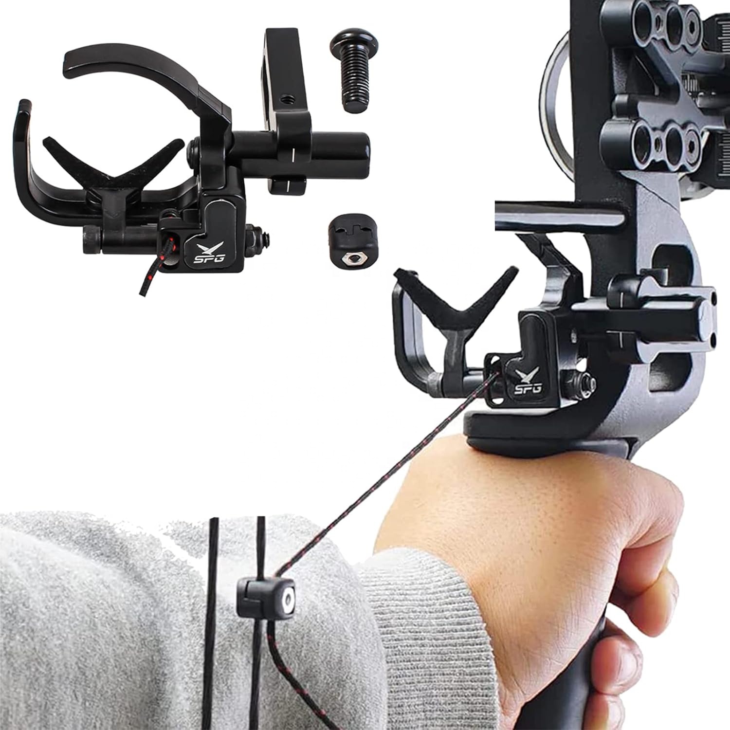 Arrow Rest Drop Away Compound Bow - コンパウンドボウ・リカーブボウ用アップグレードドロップアウェイアローレスト、調整可能なフォールアウェイ式、右利き射撃用アーチェリーアローレスト