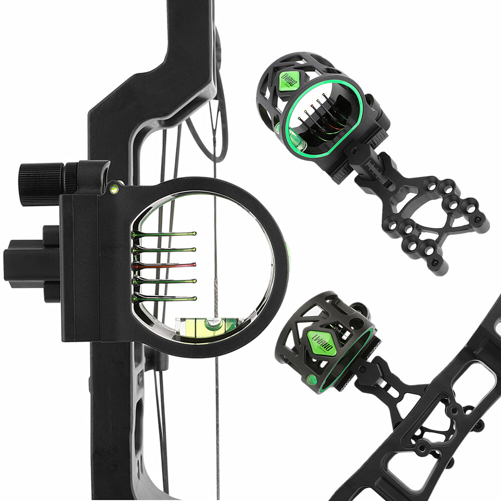 Compound Bow Sight 5 Pin Fiber Optic - アーチェリー M1 コンパウンド 5 ピン弓照準器光学ファイバー 0.019