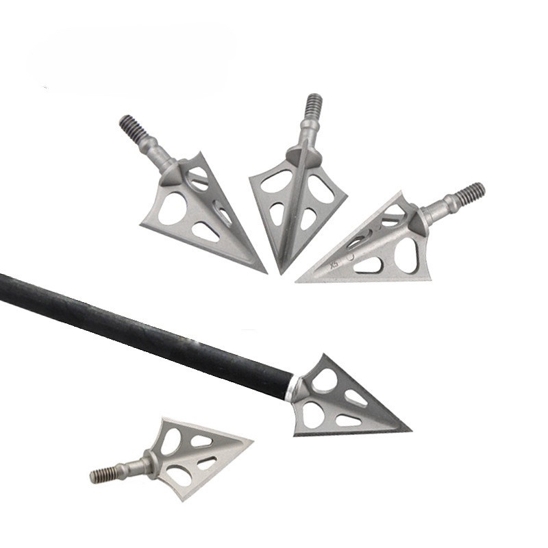 Broadheads 100 Grain 3 Blade Hunting - ステンレス鋼合金の衛生ヘッド,狩猟用アクセサリー,3つの固定ヒント,x3チップ,100グレイン,6個,12個