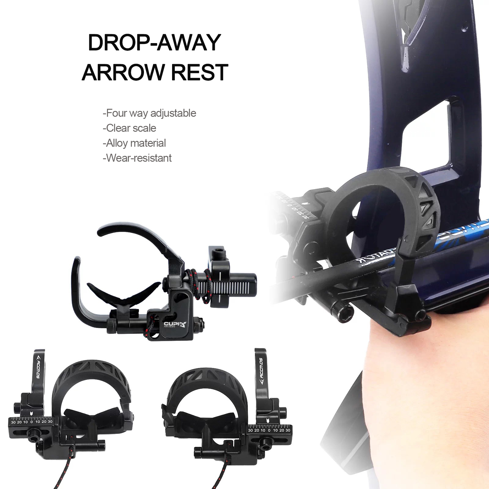 Arrow Rest Drop Away Compound Bow - D3 D6 調整可能な左右兼用コンパウンドボウ用アローレスト ドロップアウェイレスト 高速落下式 アーチェリー