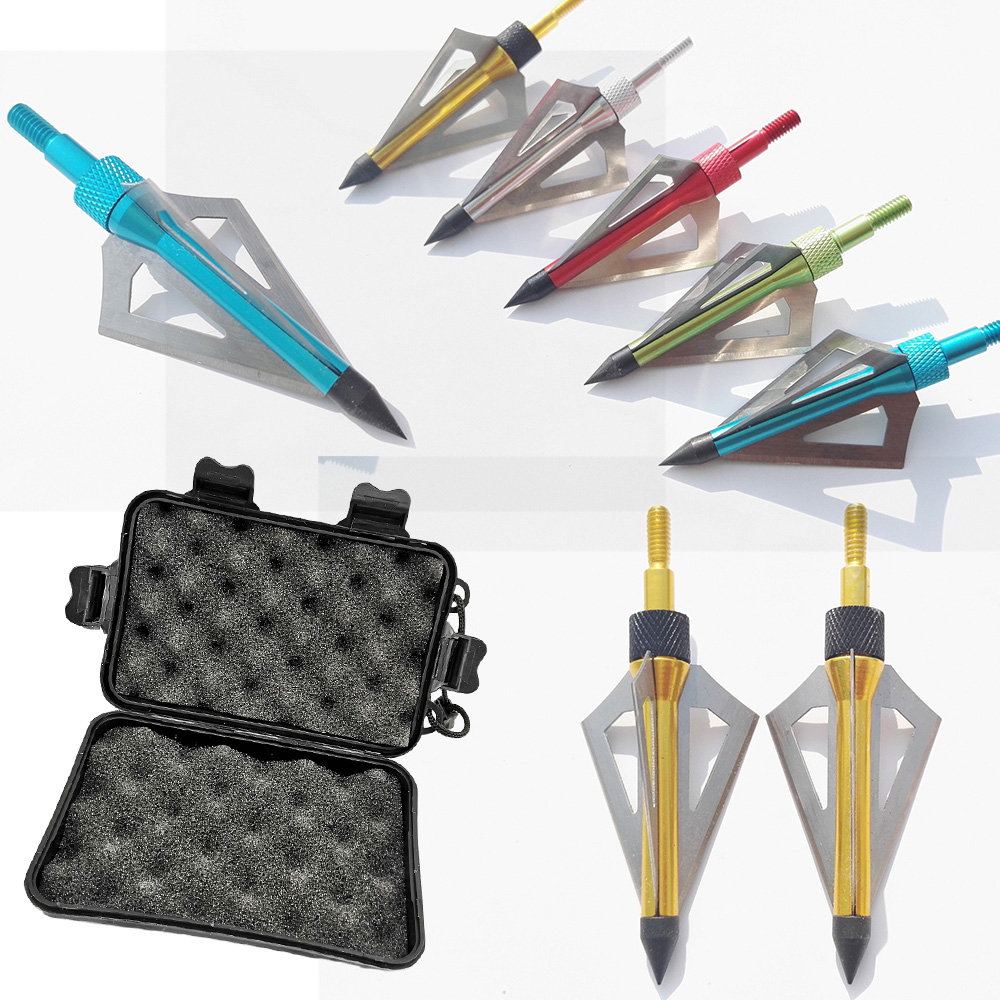 Broadheads 100 Grain 3 Blade Hunting - 12 個のアーチェリー矢じり 100 グレイン ブロードヘッド 3