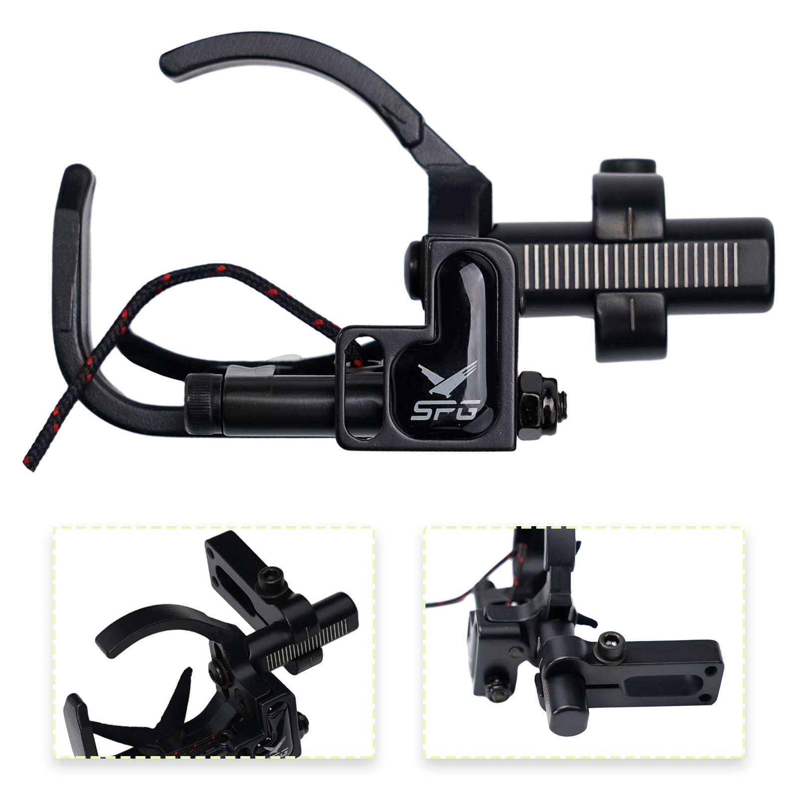 Arrow Rest Drop Away Compound Bow - 調整可能なドロップアウェイアローレスト、コンパウンドボウ用、金属製、4方向調整機能付き、保護用アローノイズパッド付き
