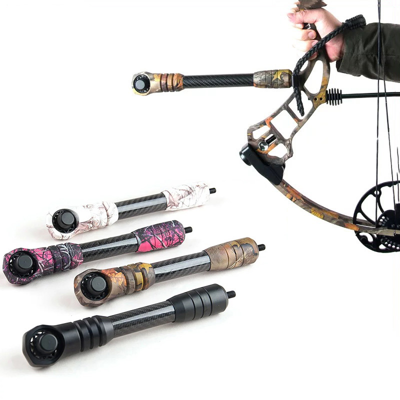 Bow Stabilizer Carbon Fiber 8 Inch - アーチェリーコンパウンドボウスタビライザー 3k 純粋なカーボンファイバーバー 6 インチ/8 インチショックアブソーバーダンパー射撃狩猟アクセサリー