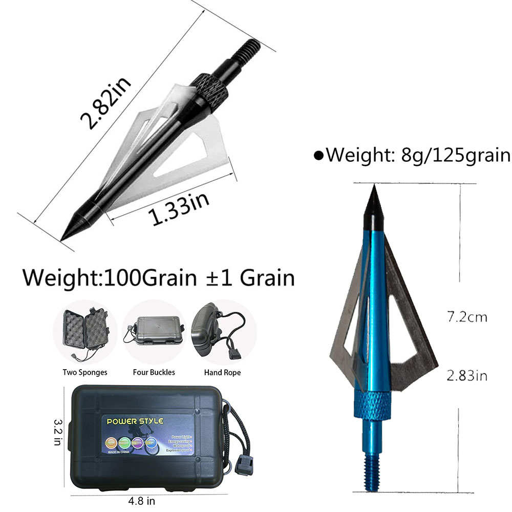 3つの固定鋼ブレードを備えたNarcheryヘビーヘッド、1 - Broadheads 100 Grain 3 Blade Hunting のレビューと価格