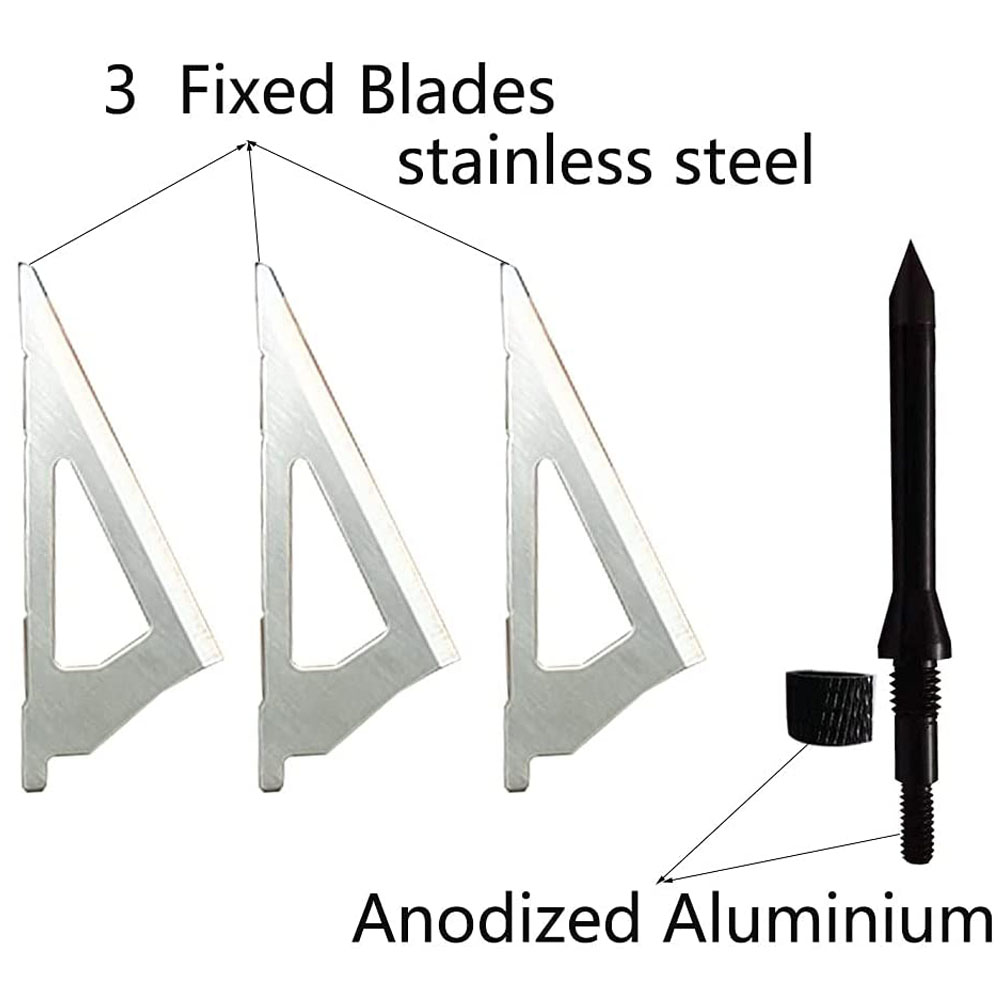 3つの固定鋼ブレードを備えたNarcheryヘビーヘッド、1 - Broadheads 100 Grain 3 Blade Hunting のレビューと価格