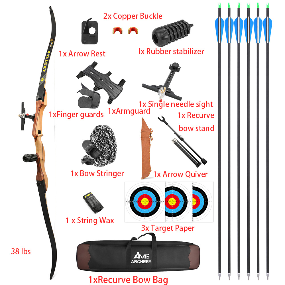 68インチ リカーブボウ 20-40ポンド アーチェリー テ - Recurve Bow Takedown 40 Lbs Target のレビューと価格