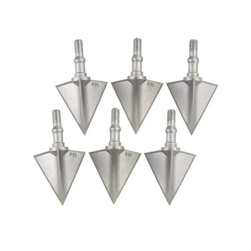 ステンレス鋼双頭描画ヘッド,3ブレードヘッド,狩猟,アウトド - Broadheads 100 Grain 3 Blade Hunting のレビューと価格