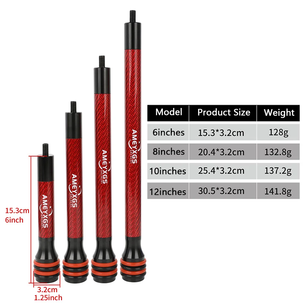 6/8/10/12インチの弓用スタビライザー、衝撃吸収バー。 - Bow Stabilizer Carbon Fiber 8 Inch のレビューと価格