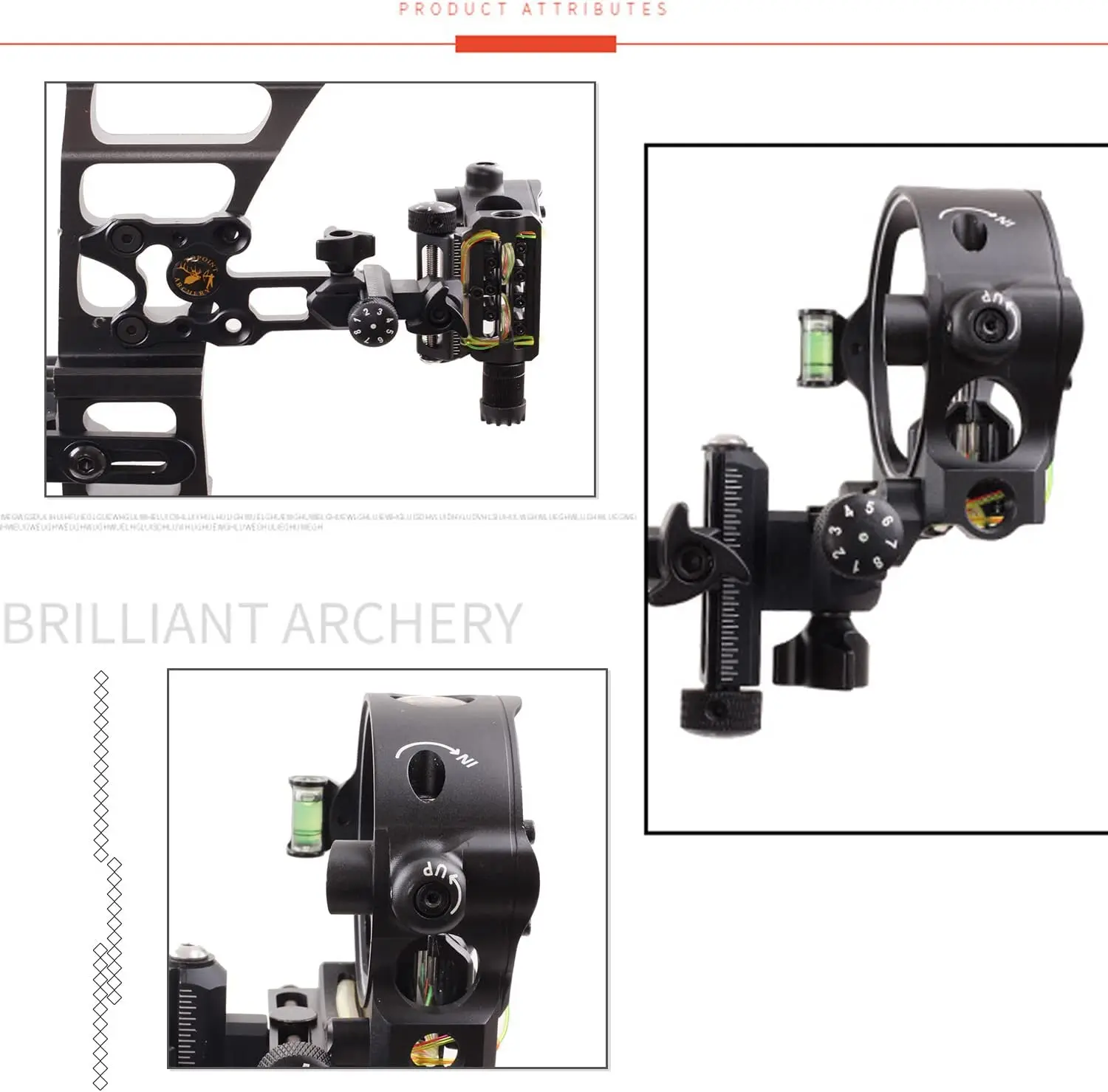5ピン式の弓用照準器。0.019インチの光学ファイバーを使用 - Compound Bow Sight 5 Pin Fiber Optic のレビューと価格