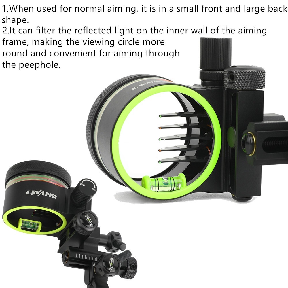 アーチェリー 0.019インチ 光ファイバー調整式 5ピン  - Compound Bow Sight 5 Pin Fiber Optic のレビューと価格