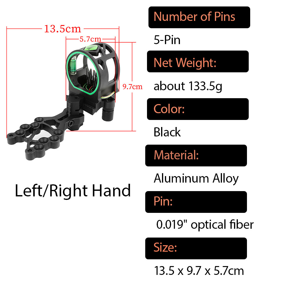 アーチェリー M1 コンパウンド 5 ピン弓照準器光学ファイ - Compound Bow Sight 5 Pin Fiber Optic のレビューと価格