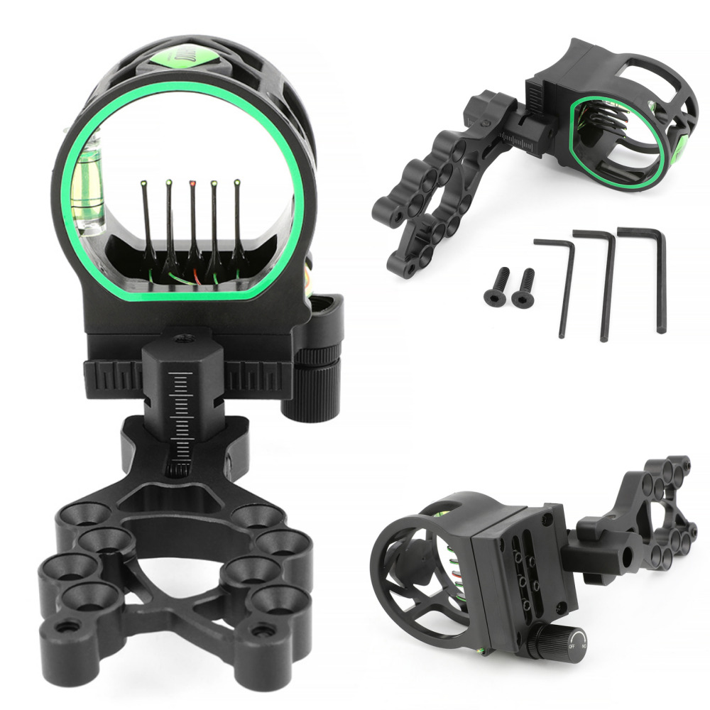 アーチェリー M1 コンパウンド 5 ピン弓照準器光学ファイ - Compound Bow Sight 5 Pin Fiber Optic のレビューと価格