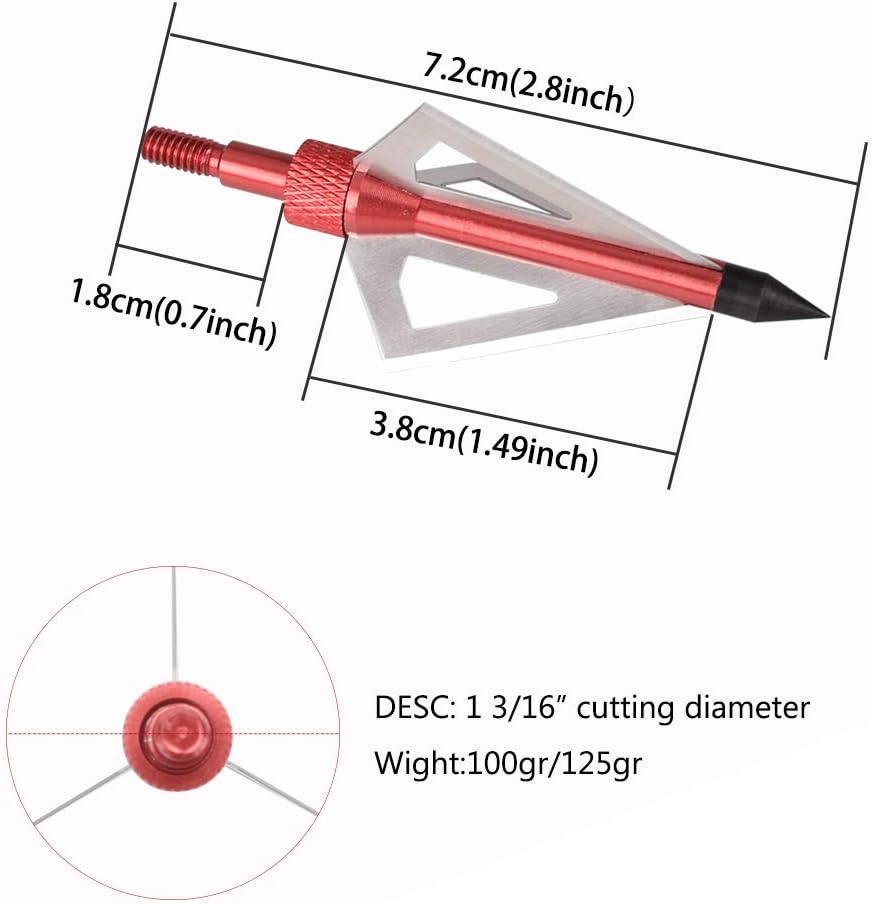 狩猟ブロードヘッド 3 ブレードアーチェリーブロードヘッド  - Broadheads 100 Grain 3 Blade Hunting のレビューと価格