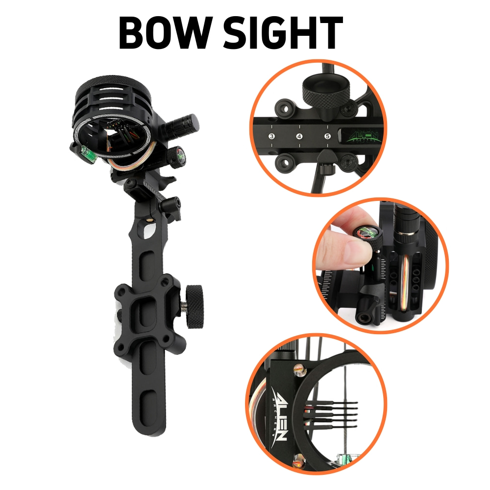 5ピン複合弓照準器0.019インチ光ファイバーマイクロ調整C - Compound Bow Sight 5 Pin Fiber Optic のレビューと価格