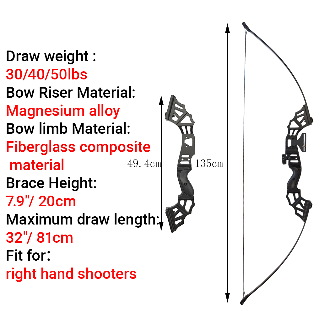 40ポンド リカーブボウ テイクダウンボウ ライザー 右利き - Recurve Bow Takedown 40 Lbs Target のレビューと価格