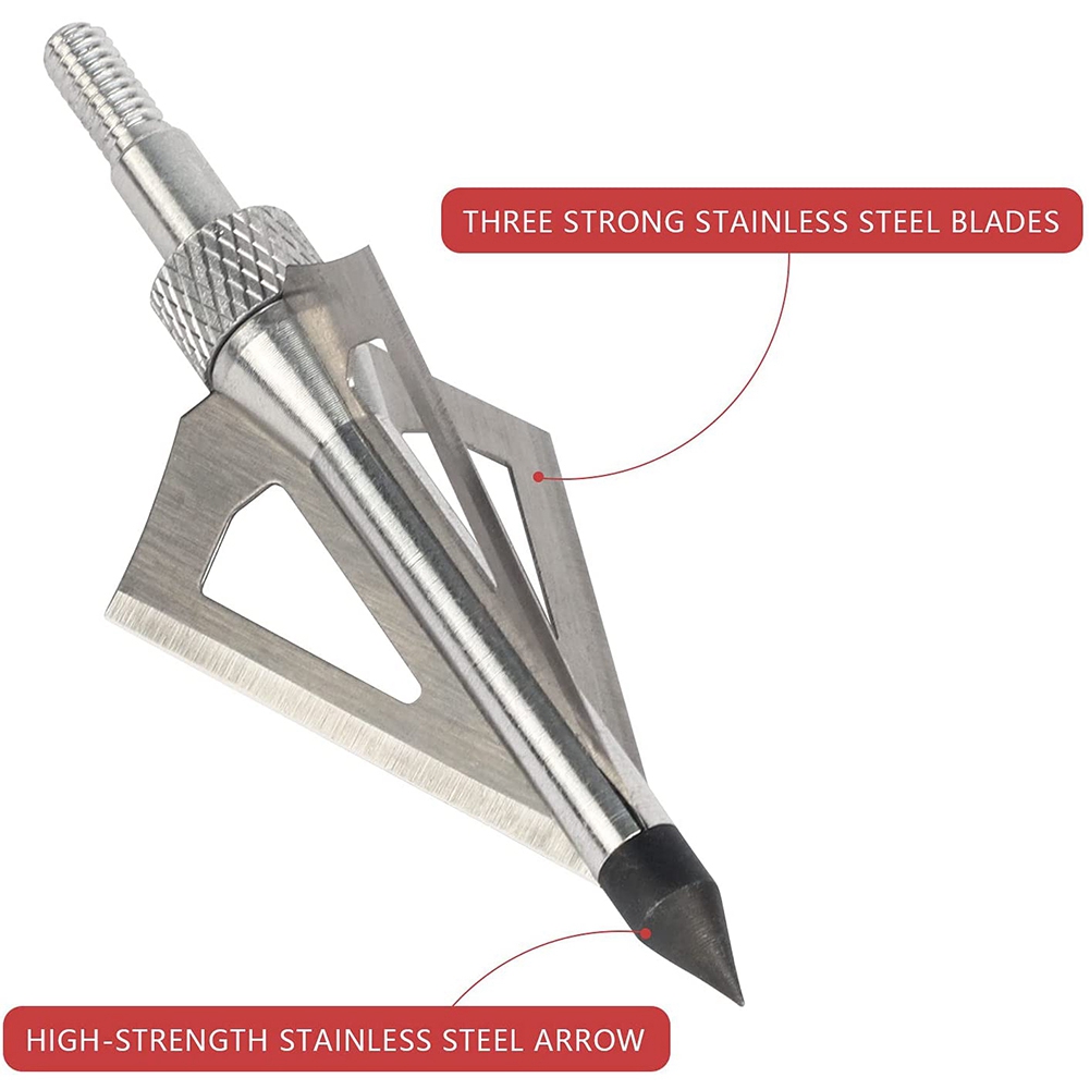12個入りメタルハンティングアーチェリーブロードヘッド 10 - Broadheads 100 Grain 3 Blade Hunting のレビューと価格
