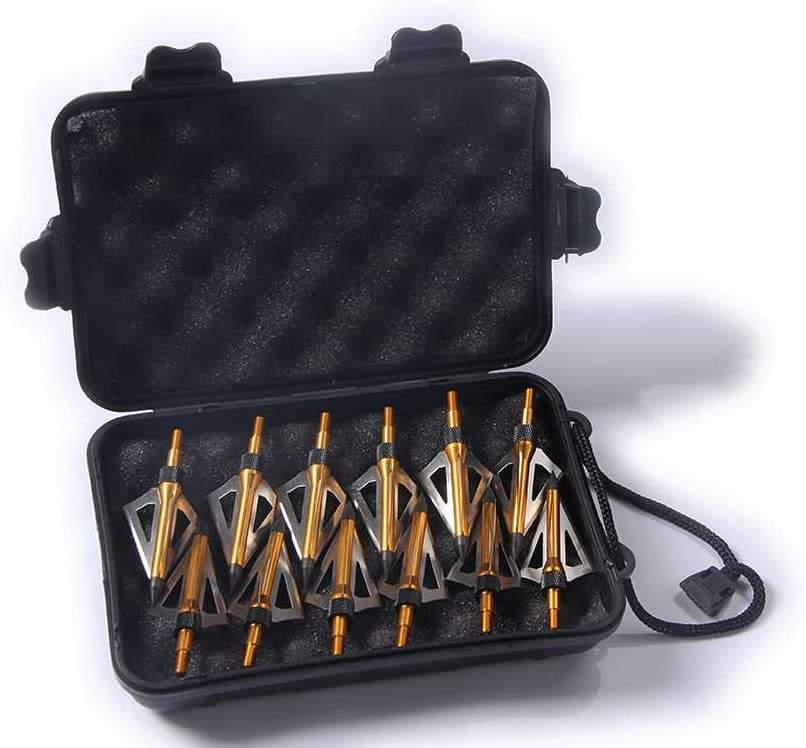 12個入り 3枚刃固定式アーチェリーハンティングブロードヘッ - Broadheads 100 Grain 3 Blade Hunting のレビューと価格