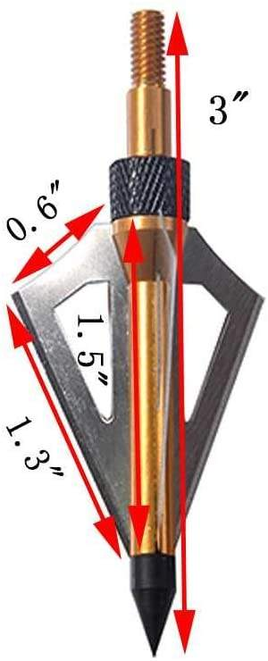12個入り 3枚刃固定式アーチェリーハンティングブロードヘッ - Broadheads 100 Grain 3 Blade Hunting のレビューと価格