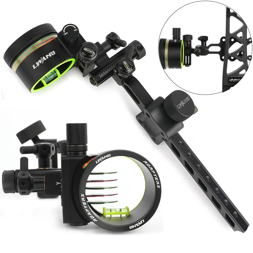 アーチェリー 5 ピン ショート/ロング アーチェリー ボウ - Compound Bow Sight 5 Pin Fiber Optic のレビューと価格