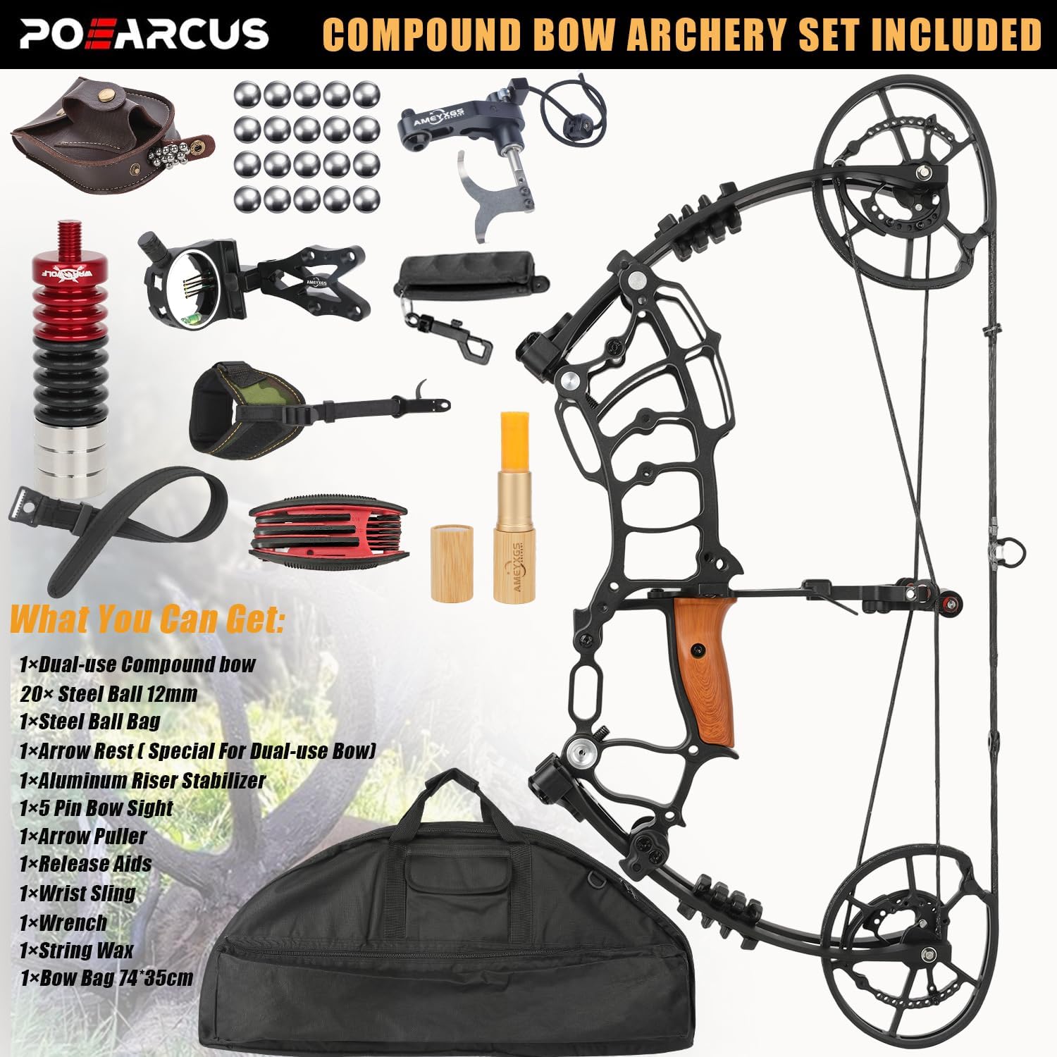 多目的コンパウンドボウセット、引張力30～70ポンド、弦長2 - Compound Bow Hunting 30-70 Lbs のレビューと価格