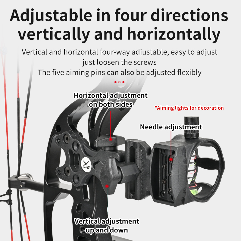 アーチェリー複合弓照準器 5 ピン調整可能な複合弓 0.01 - Compound Bow Sight 5 Pin Fiber Optic のレビューと価格