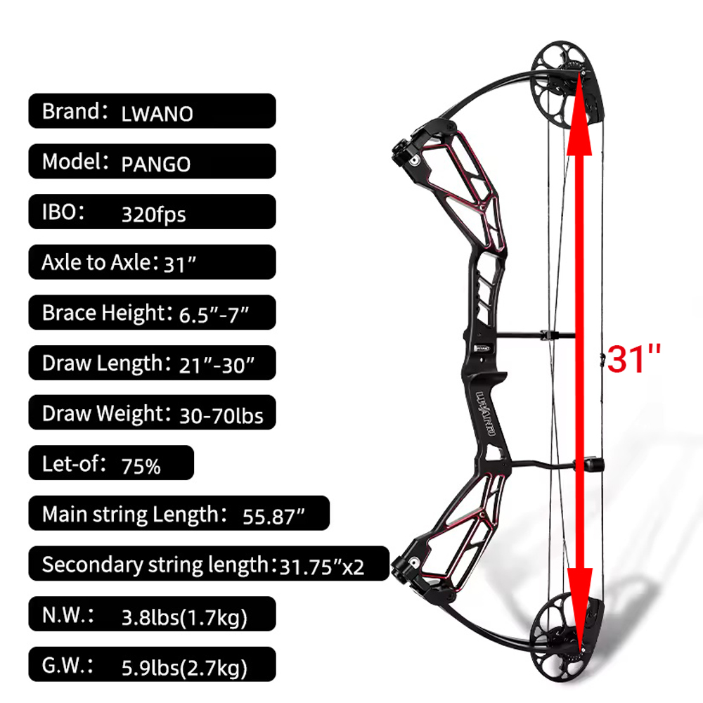 30-70ポンド コンパウンドボウ 右利き用 CNCアルミ合 - Compound Bow Hunting 30-70 Lbs のレビューと価格