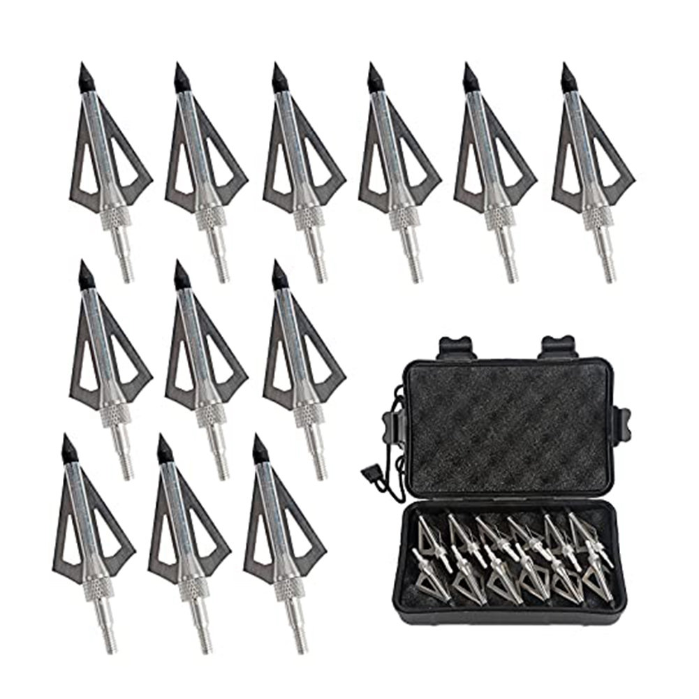 12個入り メタルハンティングアーチェリーブロードヘッド 1 - Broadheads 100 Grain 3 Blade Hunting のレビューと価格