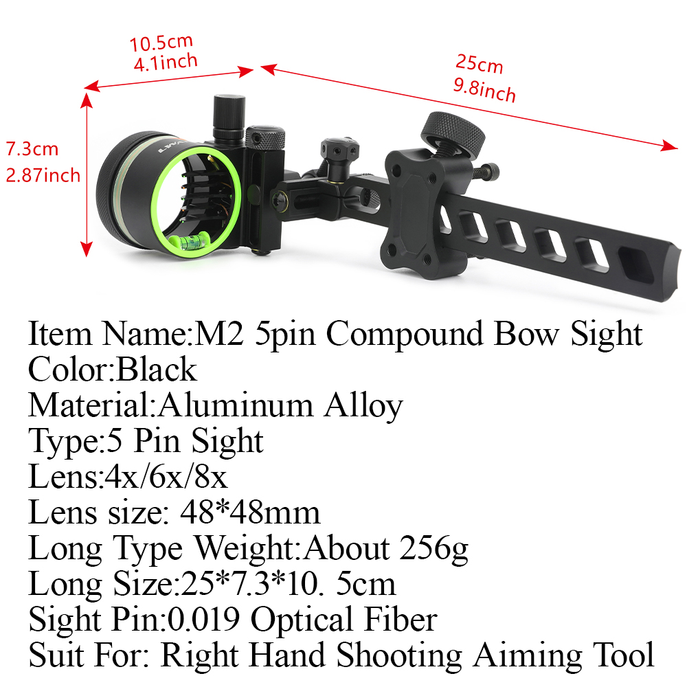‌ 4X 6X 8X レンズ複合弓照準器 0.019 ファイ - Compound Bow Sight 5 Pin Fiber Optic のレビューと価格