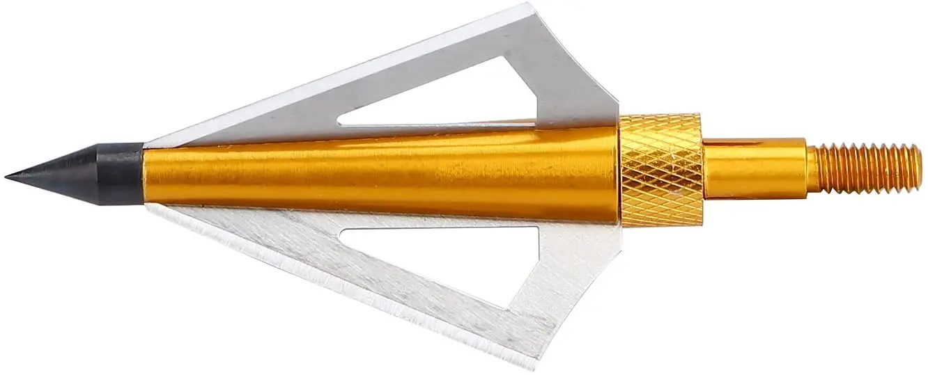 3つの固定ブレード、矢印ポイント、複合再帰弓とクロスボウ用の - Broadheads 100 Grain 3 Blade Hunting のレビューと価格