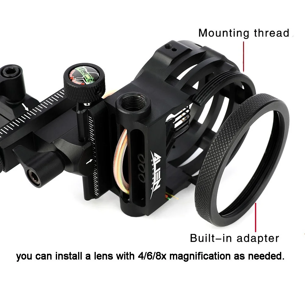 5ピン複合弓照準器 4x/6x/8xレンズ付き 0.019イ - Compound Bow Sight 5 Pin Fiber Optic のレビューと価格