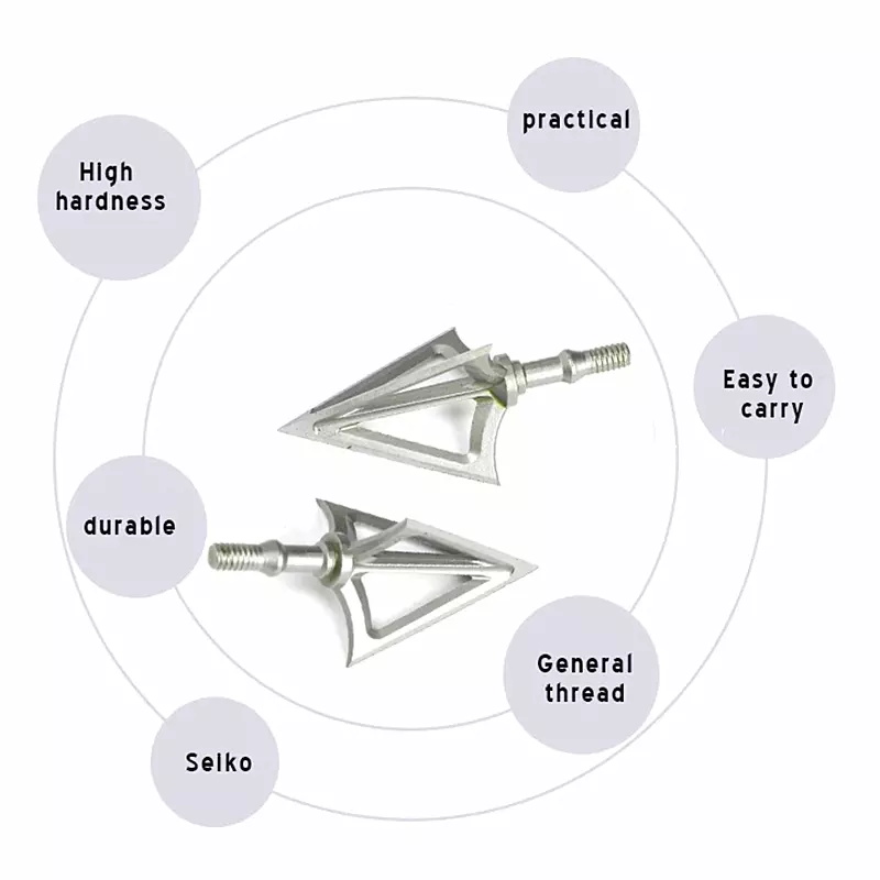 アーチェリーの矢じり 射撃 狩猟 ブロードヘッド ポイント  - Broadheads 100 Grain 3 Blade Hunting のレビューと価格